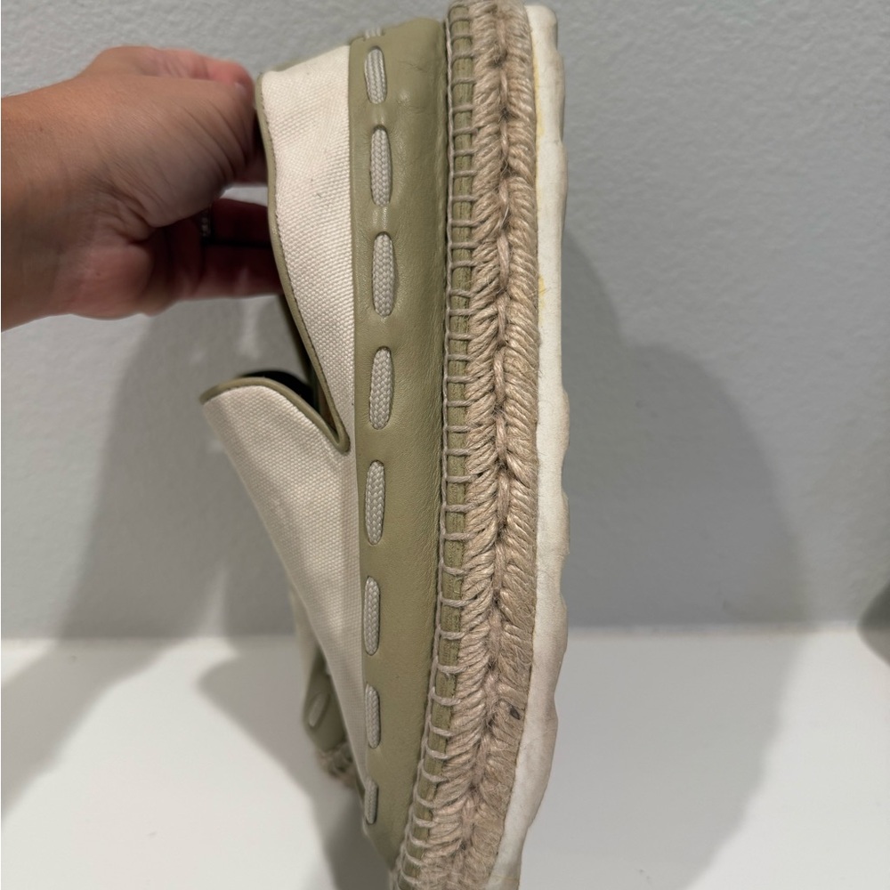 Women's Cream and Tan Espadrille Loafers - Picture 3 of 5